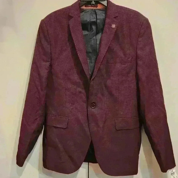 CASABA Men's Burgundy Red Fully Lined Sport Coat Jacket Blazer - Picture 1 of 8